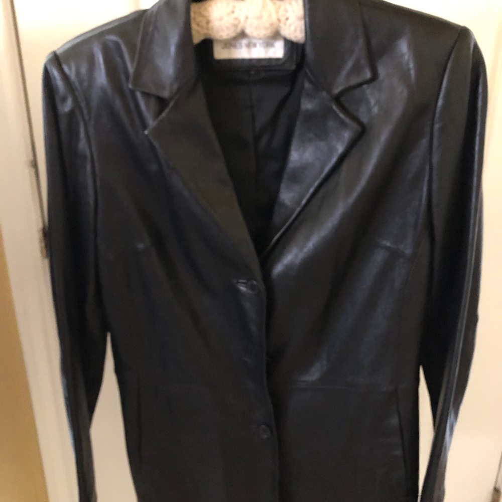 lamb skin leather car coat